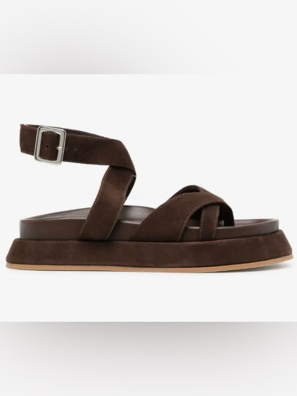 GIA/RHW Rosie 41 Chocolate Brown Suede Sandals NWB Sz 39/9